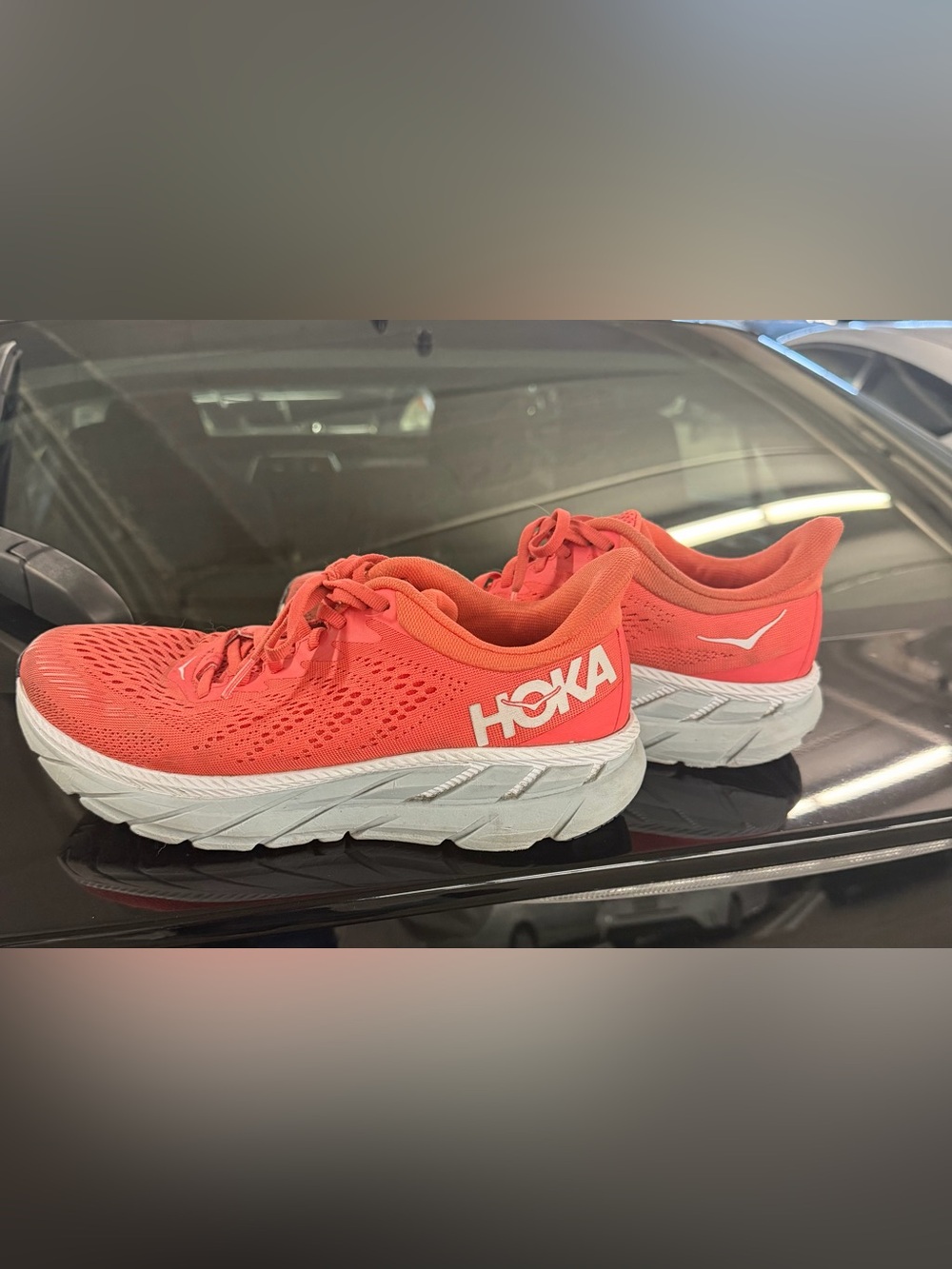 Hoka Women's Coral/White Road Running Shoes